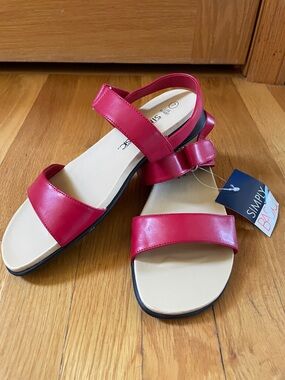 NWT Simply Basic Red Velcro Strappy Sandals - Size 7M